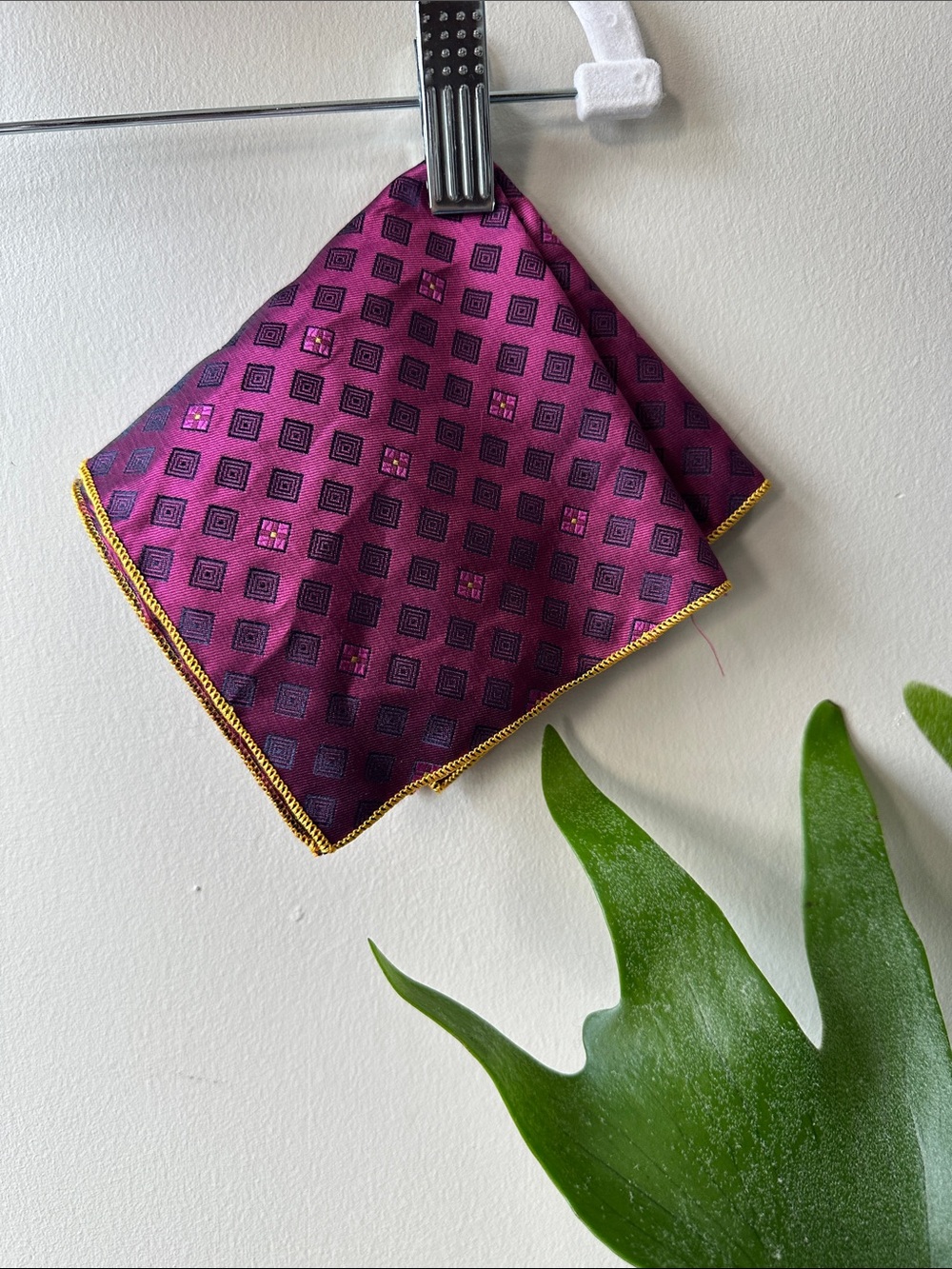 Purple Satin Vintage Pocket Square